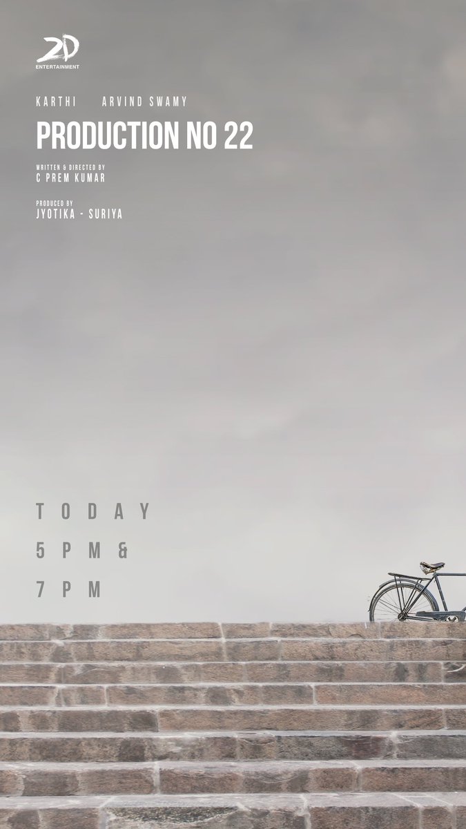 KollywoodCinima's tweet image. Few journeys are meant to cross paths with each other. Sometimes more than once 🛣️

Get ready to take a peek into #Karthi27🚲 Today at 5 PM and 7 PM!

#Production22 @Karthi_Offl @thearvindswami #PremKumar @Suriya_offl #Jyotika @rajsekarpandian @2D_ENTPVTLTD
