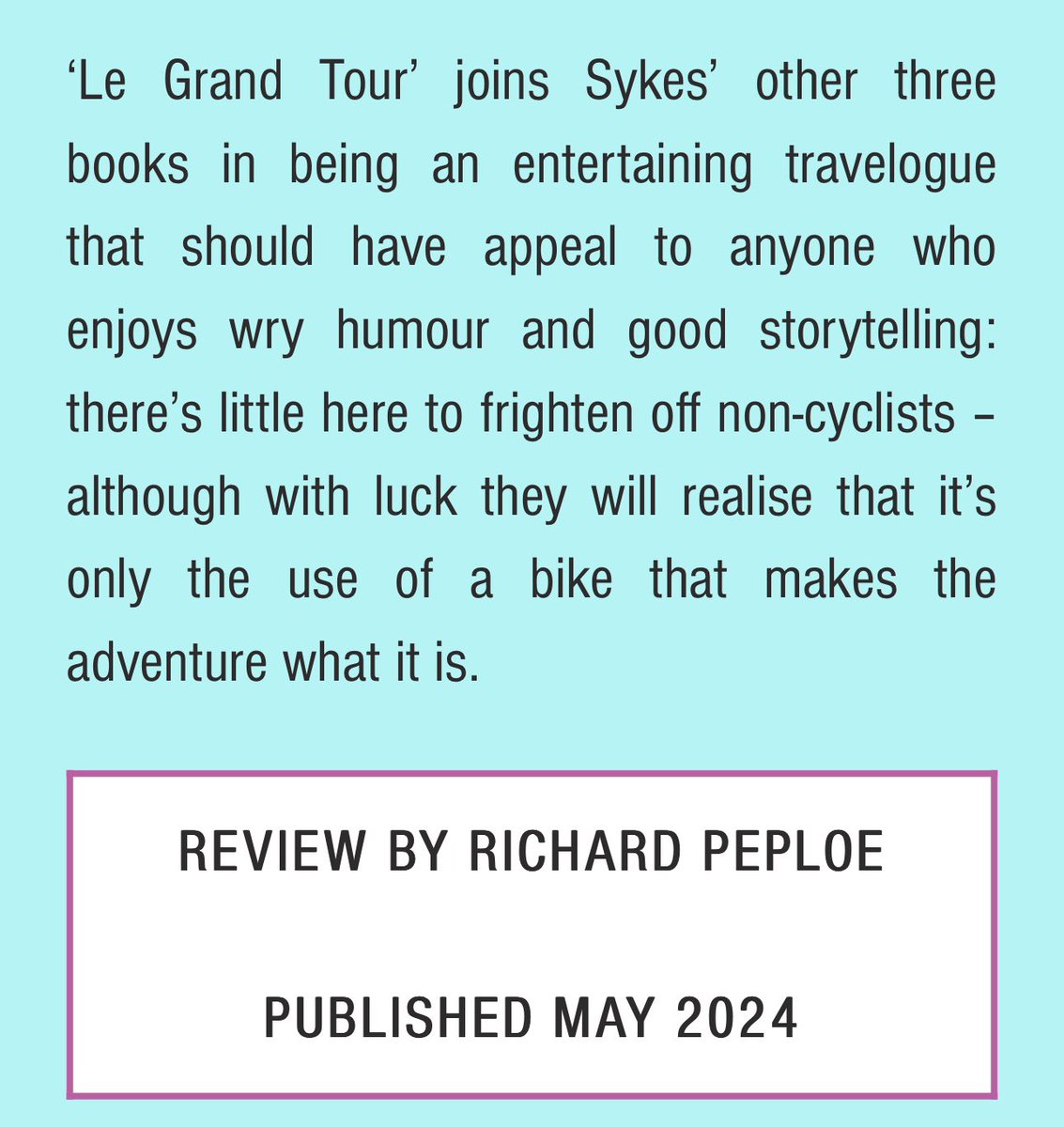 CyclingEurope's tweet photo. New review alert! 
“An entertaining travelogue that should have appeal to anyone who enjoys wry humour and good storytelling…”
Read Richard Peploe’s full review at https://t.co/KfsXb8T8bO 
Read the book yourself: https://t.co/Slwy0sUqUU https://t.co/rjMeT0RaM7