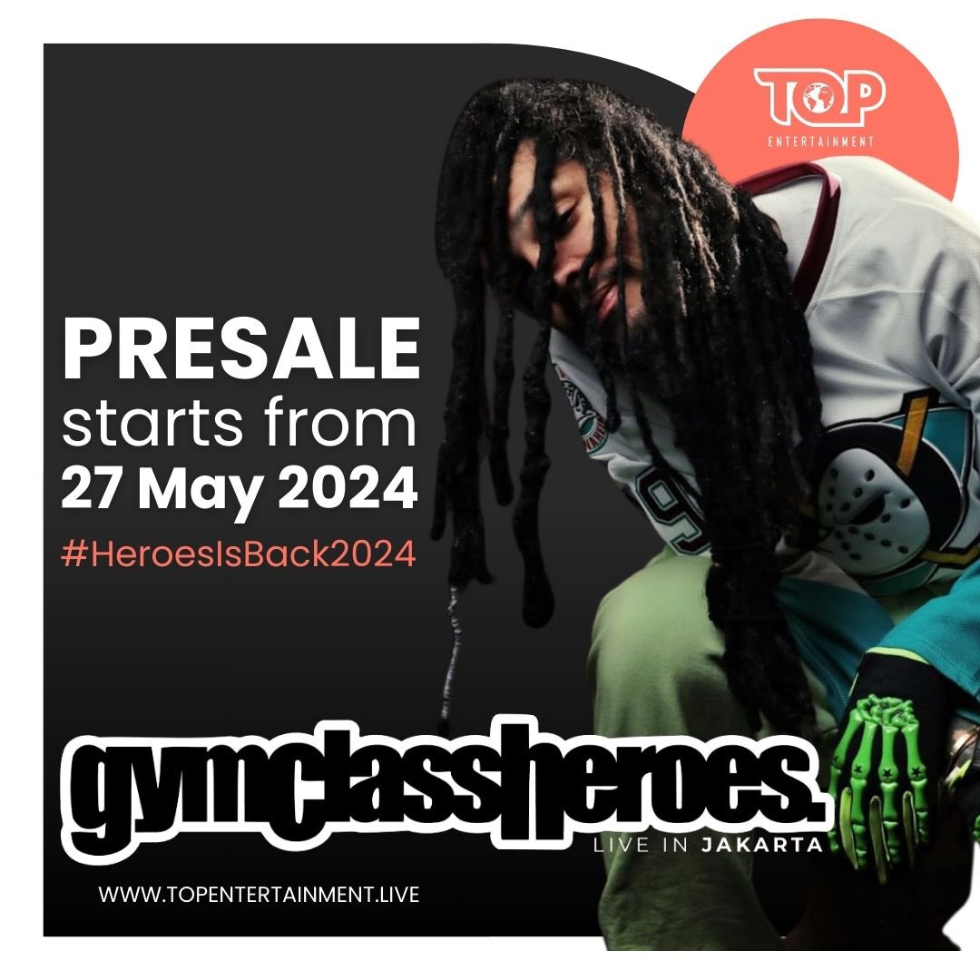 top_idn's tweet photo. YOU CAN FINALLY GET TICKETS FOR GYM CLASS HEROES!!

Starting from May 27 2024, you already have your tickets.

Don't miss it, and don't regret it if you miss it.

See you

#gymclassheroes #heroesisback2024 #gymclassheroesliveconcert #Topentertainment https://t.co/W3JWBLYoSN