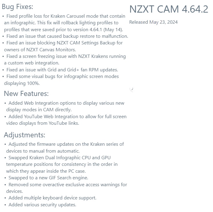 XYZmidi's tweet image. #NZXTCAM 4.64.1 → 4.64.2

案の定、バグ内包してた
原文、添えておきます
この感じだと、まだ様子見だろうなぁ