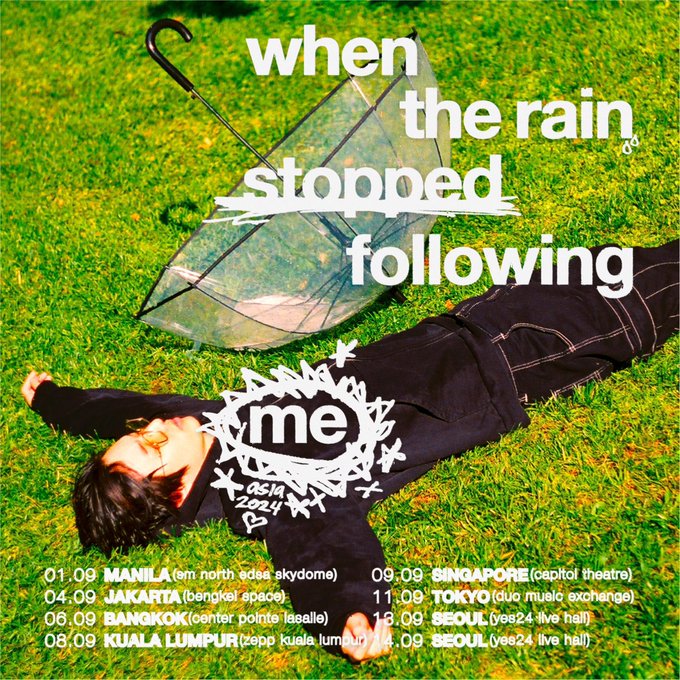 Korean-American singer eaJ is bringing his “When the Rain Stopped Following Me” tour to Manila. The show will be held at the SM North EDSA Skydome on September 1. | via <a href="/jaehwabernardo/">Jaehwa Bernardo 재화</a> 

(📷: <a href="/eaJPark/">eaJ¹ᐟ</a>)