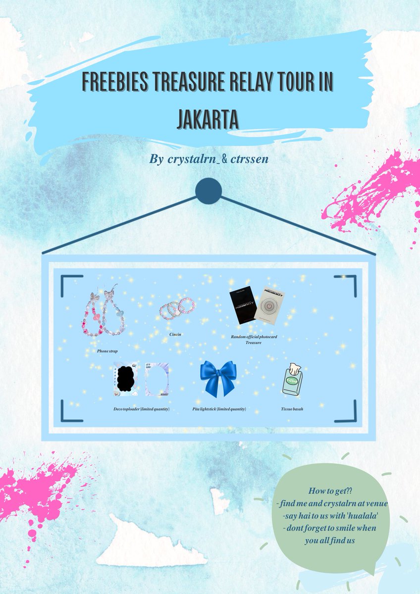 ctrssen's tweet photo. ✨ FREEBIES RELAY REBOOT TOUR IN JAKARTA ✨
by Citrus &amp; @crystalrn_

📍Indonesia Arena
🗓️ 29 Juni 2024

- limited qty
- get random freebies 
- spot and time will be announce on d-day

see you teume 🫶
Contoh nyapanya ada jeongwoo yaaa👋👋 https://t.co/iCDgONAZRp