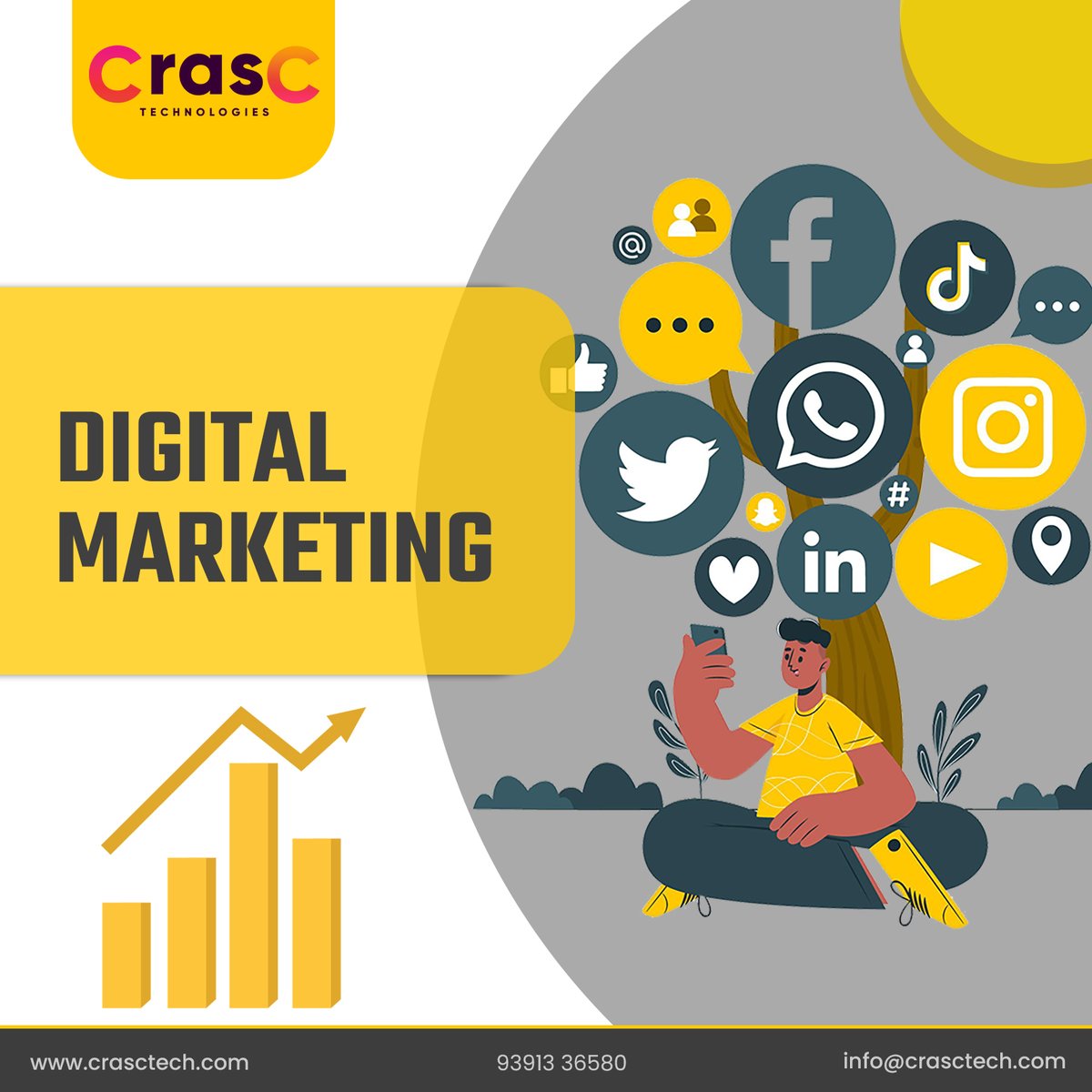 💻🚀 'Boost your brand's visibility and reach with Crasctech's cutting-edge digital marketing solutions! 🌟📈 #crasctech #digitalmarketing #socialmediamarketing #digitalmarketingtips #digitalmarketingexpert #digitalmarketingagency #graphicdesigner #videoediting