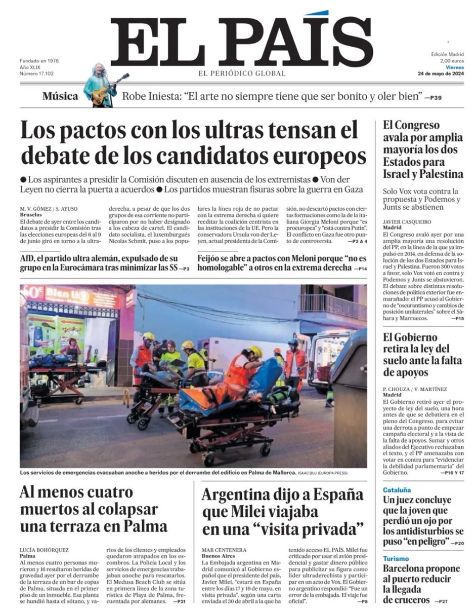 Presenting today’s front page from: #ElPais Spain For more of today's newspapers visit: tscnewschannel.com/the-press-room… #buyanewspaper #TomorrowsPapersToday #buyapaper