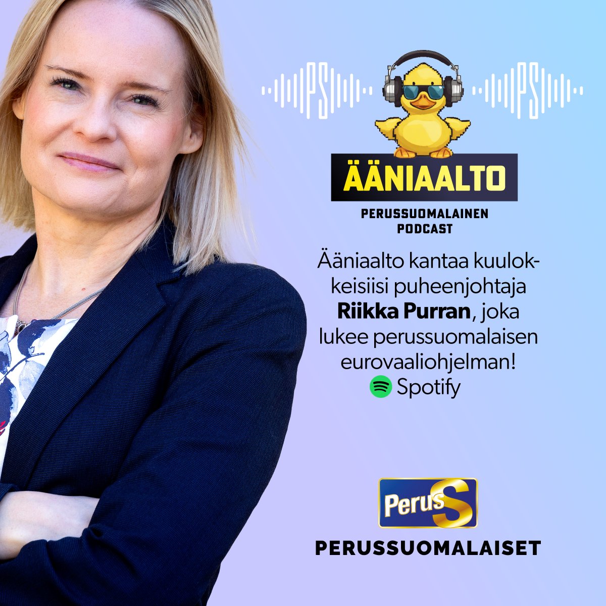 Kevään vahvin äänikirjalanseeraus on ulkona. Riikka Purra lukee EU-vaaliohjelman. #perussuomalaiset #eurovaalit open.spotify.com/episode/3wvCTm…