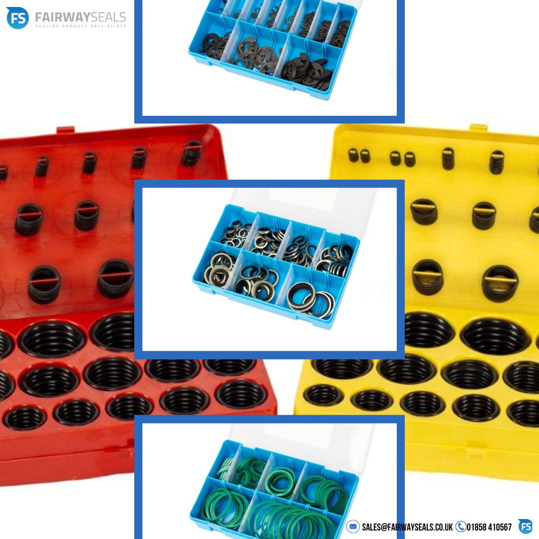 fairwaysealsltd's tweet image. We stock a range of kit boxes at Fairway Seals. Our most popular kits are our imperial and metric o ring boxes, along with our bonded seal kits and splicing kits. To find out more about our kit boxes, call our sales team 01858 410567. #fairwayseals #kitboxes