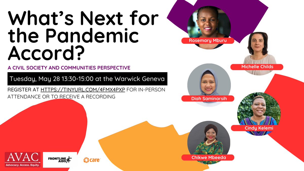 ✨📣📆 Mark your calendars for a fantastic webinar happening next week!! Want to know What's next for the Pandemic Accord? Then, register now!! 🔗ow.ly/z0jo50RQwLW @HIVpxresearch @frontlineaids @rosemarymburu