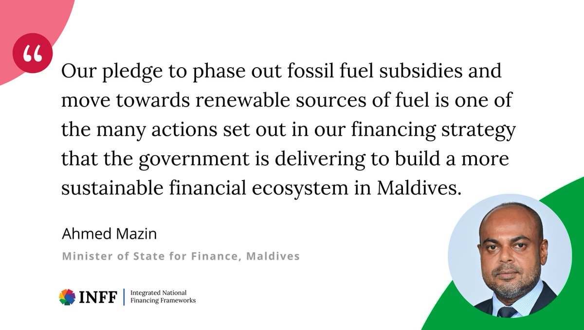 Many Small Island Developing States (#SIDS) are using #INFFs to mobilize and align financing with their climate priorities🎯 🇲🇻 Learn #Maldives’ experience: bit.ly/4bSL6Ef 💬 More from other SIDS in the #SIDS4 side event on 29 May: bit.ly/INFF_SIDS4