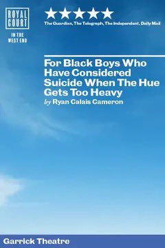 KathyBurke's tweet photo. Finally saw #ForBlackBoys by the brilliant @RyanCalaisC A fantastic piece of work from all involved. Big shout out to its current cast. It was absolutely worth the wait. Run finishes at the Garrick Theatre LDN June 1st so be quick! ♥️🎭 https://t.co/lIJUYhq3nc