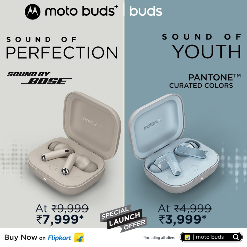 motorolaindia's tweet photo. Upgrade your audio and style with #MotoBudsPlus, powered by #SoundByBose. Enjoy Hi-Res Audio and Dynamic Active Noise Cancellation in #MotoBuds, for an exceptional listening experience.
Buy Now @flipkart & https://t.co/azcEfy1Wlo.
#SoundOfPerfection #SoundOfYouth