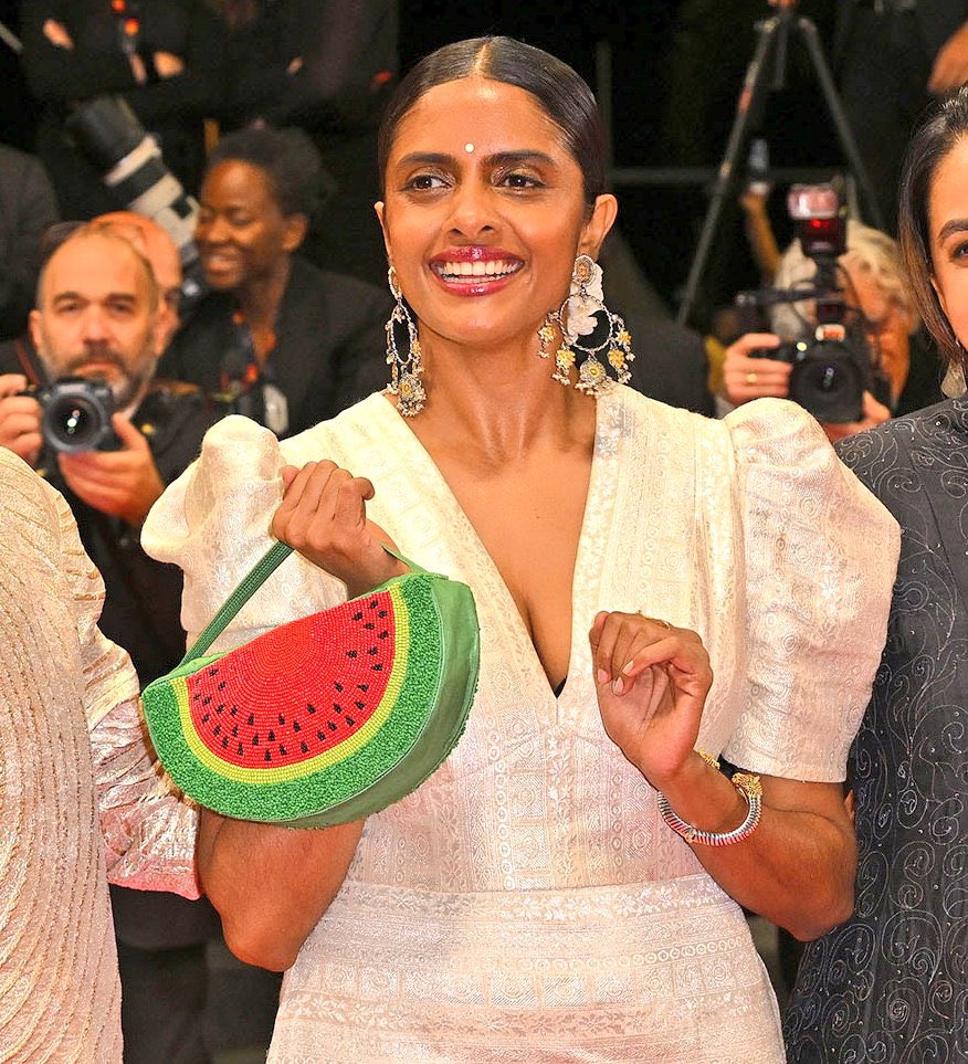 Kani Kusruti at the Cannes standing in solidarity with Palestine 🇵🇸 The woman of Malayalam cinema 🔥