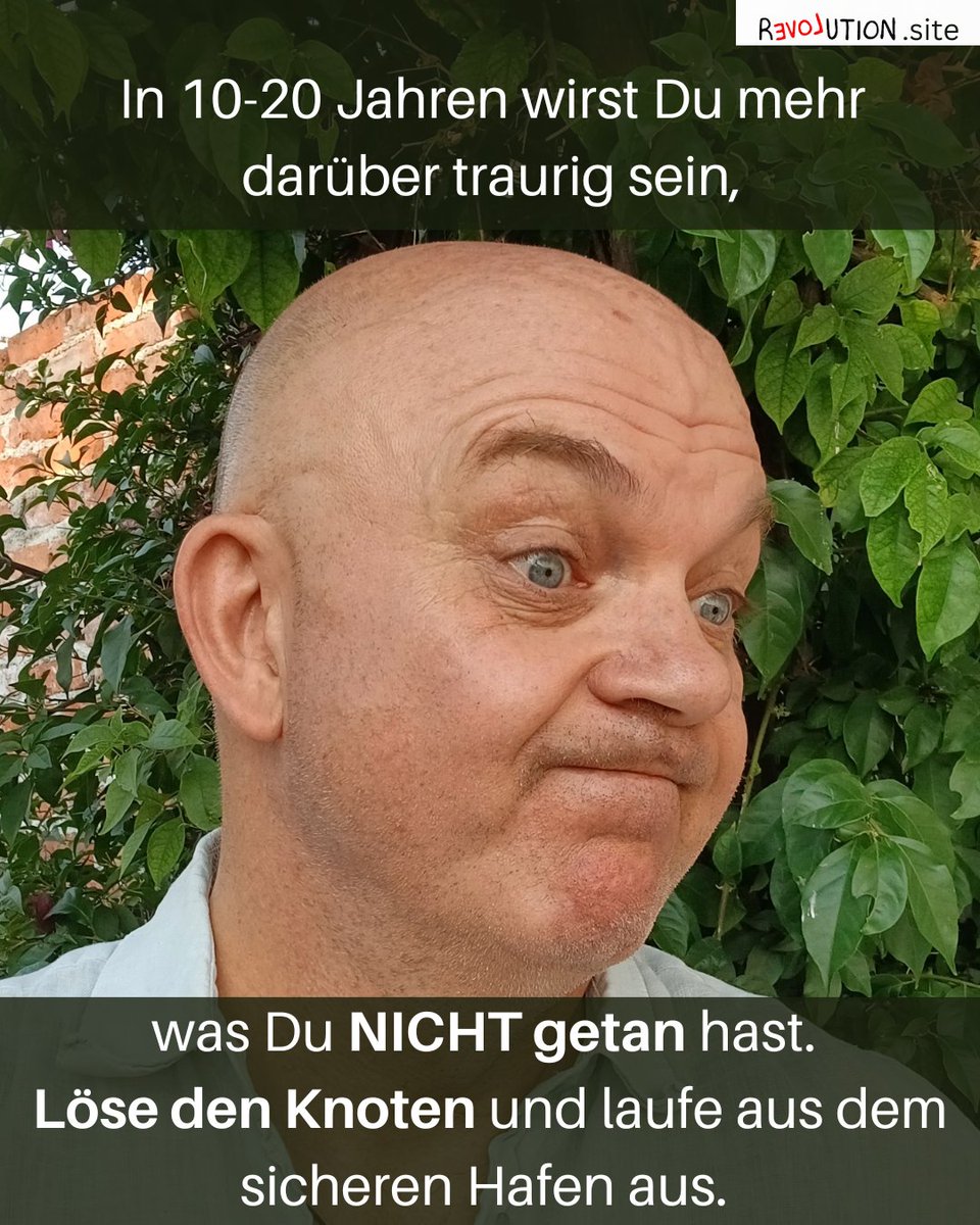 ClausAnton's tweet image. Die Zeit fliegt! 🎈 In 10-20 Jahren wirst du mehr bereuen, was du NICHT gemacht hast, als deine Fehler. 😬 Befreie dich von dem, was dich zurückhält, und verlasse deinen sicheren Hafen! 🛥️ Chancen gibt's nur jetzt! 🌟 Lebe deine Träume! 🚀 #MotivationMontag #LebeDeinenTraum