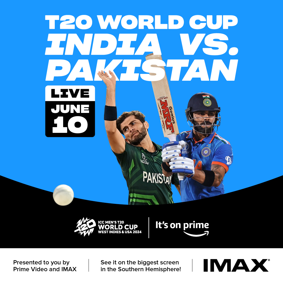 Don't miss the highly-anticipated ICC MEN'S T20 WORLD CUP India v. Pakistan match on June 10 live on the biggest screen in the Southern Hemisphere! Tickets available now 🏏

🎟️👉 brnw.ch/21wK5xg