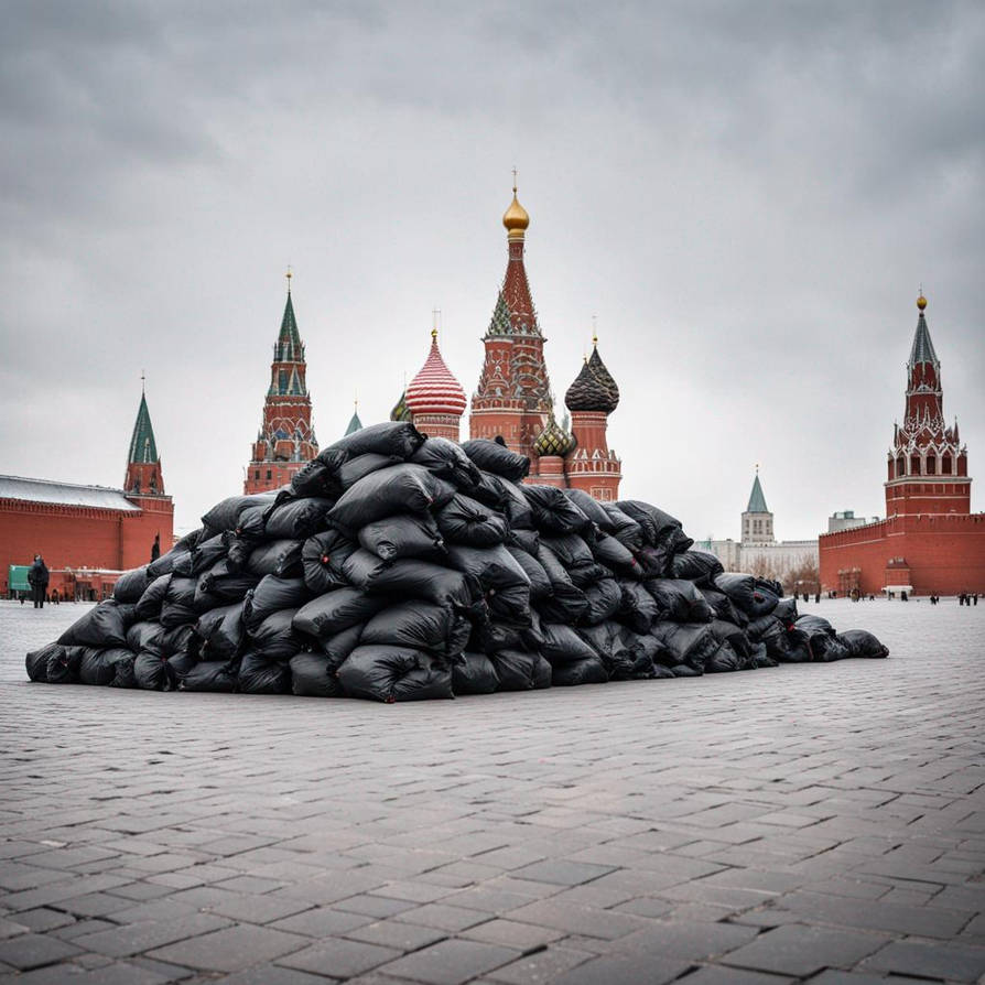 This has been the average pile of ruZZian cargo 200 endured by the Kremlin each day for the last 27 months. Imagine a pile of bags 820x larger. The ½ million black bag day is approaching. #RussiaIsATerroristState #HalfMillionDay