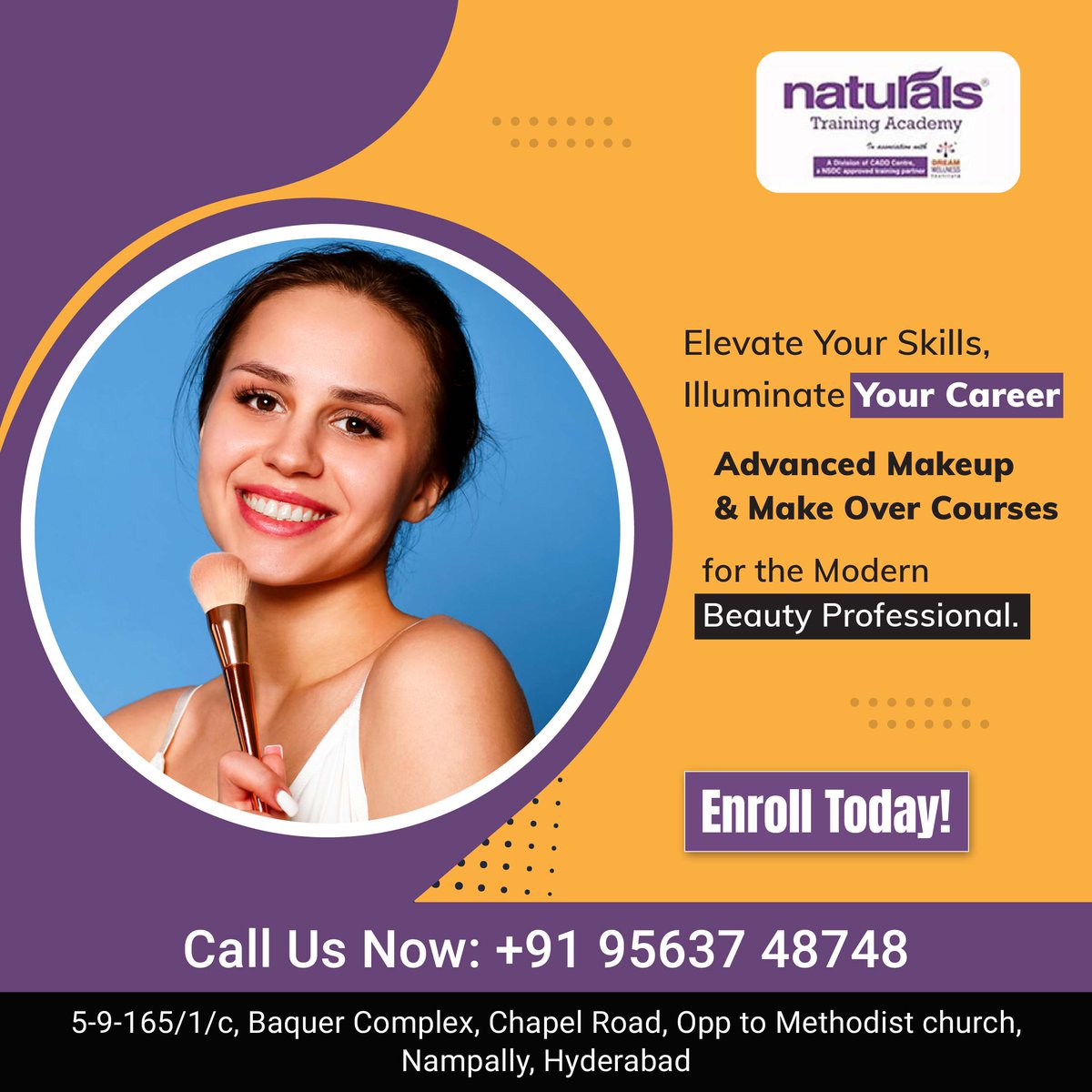 Our advanced makeup and makeover courses equip modern beauty professionals with the latest techniques and trends, preparing them to excel in the competitive beauty field. Contact Us: 95637 48748 visit : naturalsacademy.com #makeupcourse #nta #nampally #hyderabad