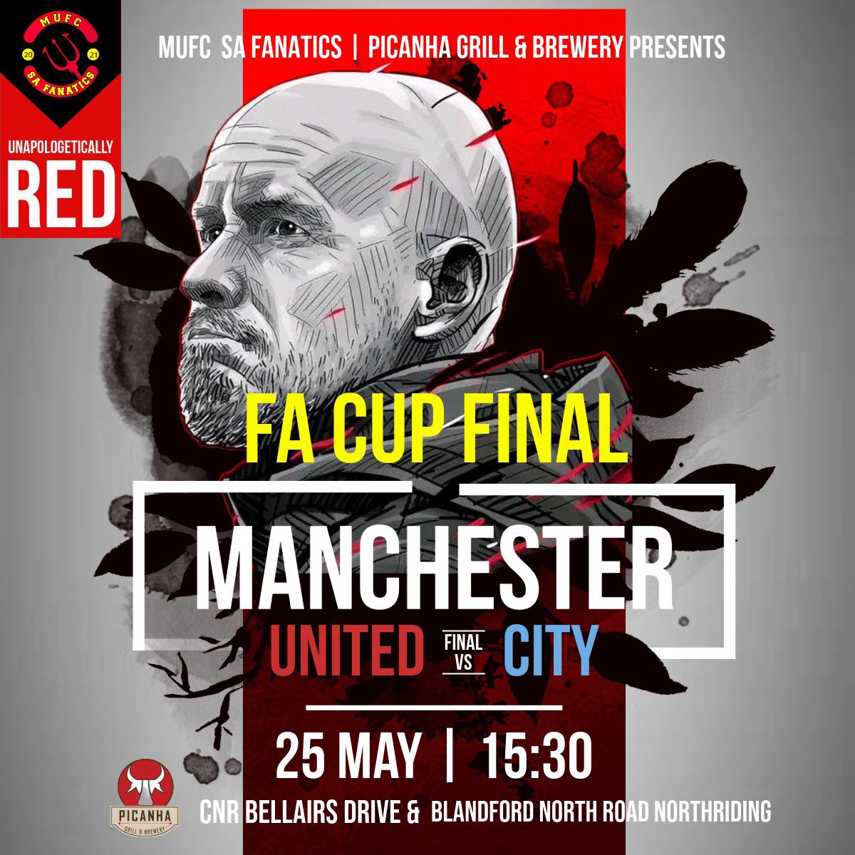 MUFC_FanaticsSA's tweet photo. 🔴🔴🔴NEXT MATCH🔴🔴🔴

🏆 FA Cup
🆚 Man City
🏟 Wembley 
🗓 Saturday 25 May
⏰ 15:30hrs SA time
📍 Picanha Grill and Brewery 
#FACupFinal #UtdCity

    👹UNITED UNITED UNITED 👹 https://t.co/OyfDXWRC15