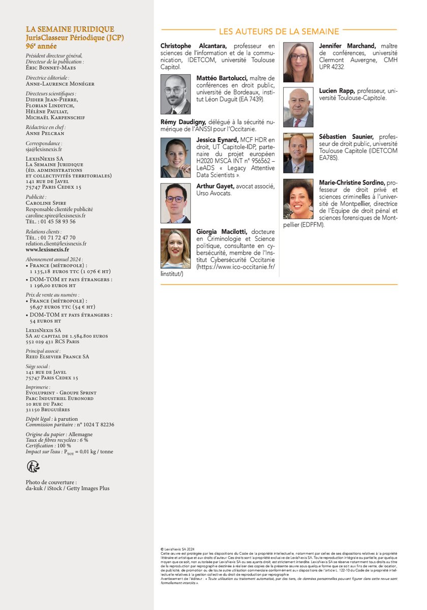 IDETCOM (@idetcom) on Twitter photo Nous sommes ravis de vous annoncer la parution du dossier spécial "Collectivités territoriales et Cybersécurité" dir. G. Macilotti et S. Saunier au JCP Administrations et collectivités territoriales avec ses 9 contributions. <a href="/McSordino/">Marie-Christine Sordino</a> @Mat_Bartolucci <a href="/Gio_Maci/">G_Macilotti</a> <a href="/Sauniersebastie/">Sébastien Saunier</a> Nous sommes ravis de vous annoncer la parution du dossier spécial "Collectivités territoriales et Cybersécurité" dir. G. Macilotti et S. Saunier au JCP Administrations et collectivités territoriales avec ses 9 contributions. <a href="/McSordino/">Marie-Christine Sordino</a> @Mat_Bartolucci <a href="/Gio_Maci/">G_Macilotti</a> <a href="/Sauniersebastie/">Sébastien Saunier</a>