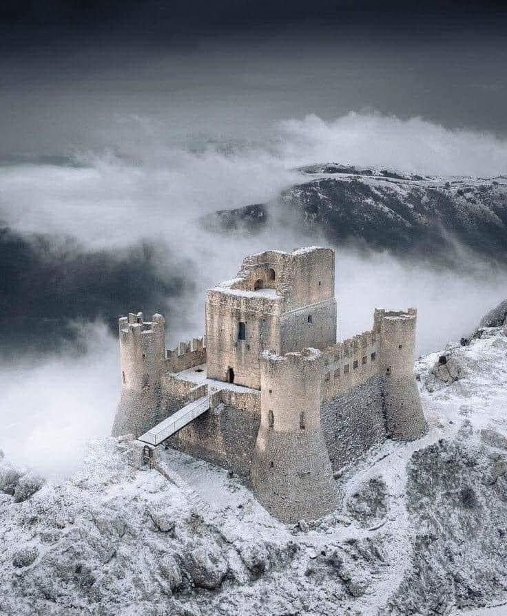 Rocca Calascio, in Italy. The highest fortress in Europe. Built as a military castle