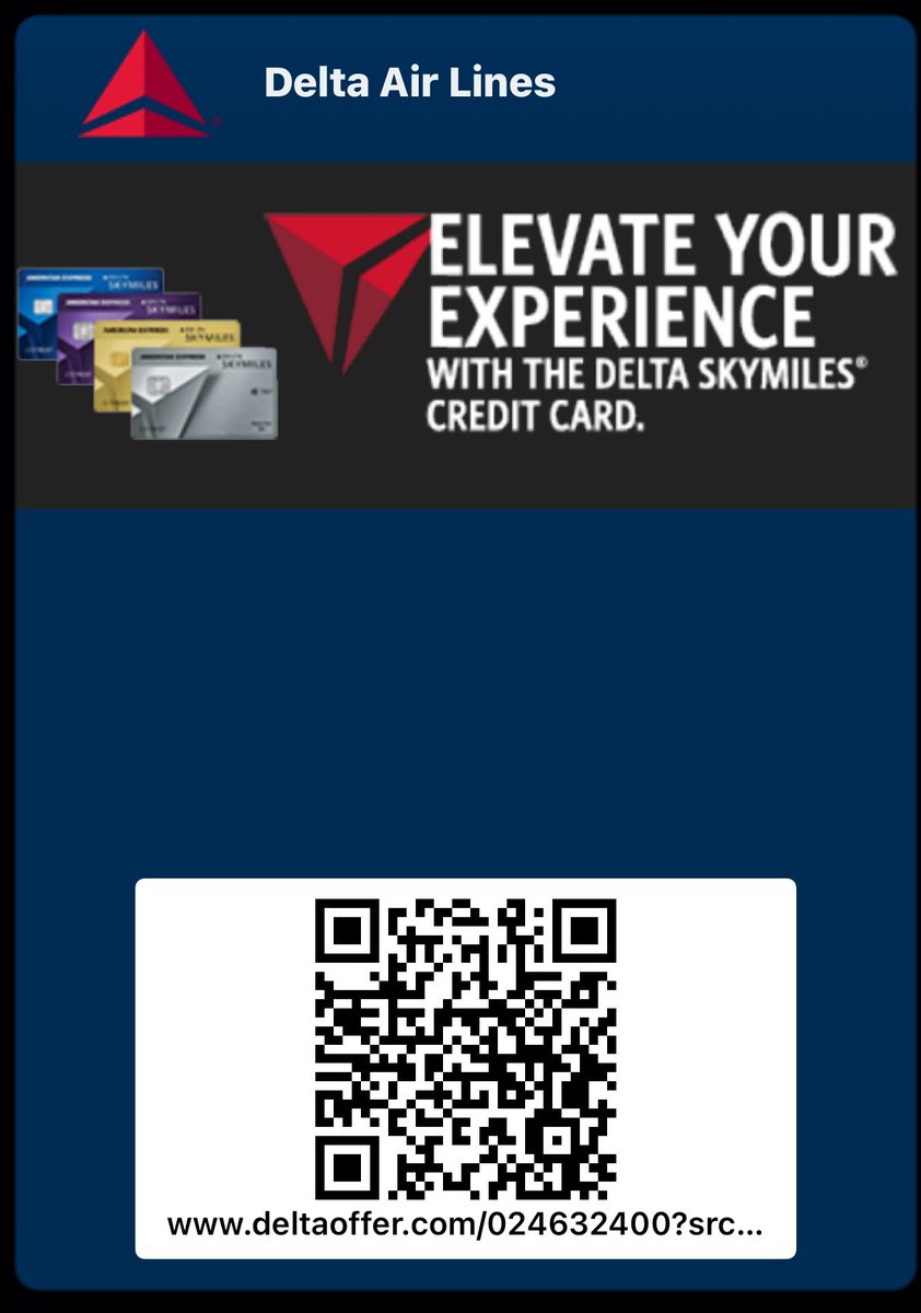 BGFIRSTLADY's tweet photo. Hey friends and family, check out these terrific limited time offers, from my company Delta, for the Delta SkyMiles® American Express Card. Act now, SCAN QR CODE BELOW.. Terms apply. #TeamDelta #ActNow #SkyMiles #BonusMiles #deltaamex https://t.co/CbM95hHe96