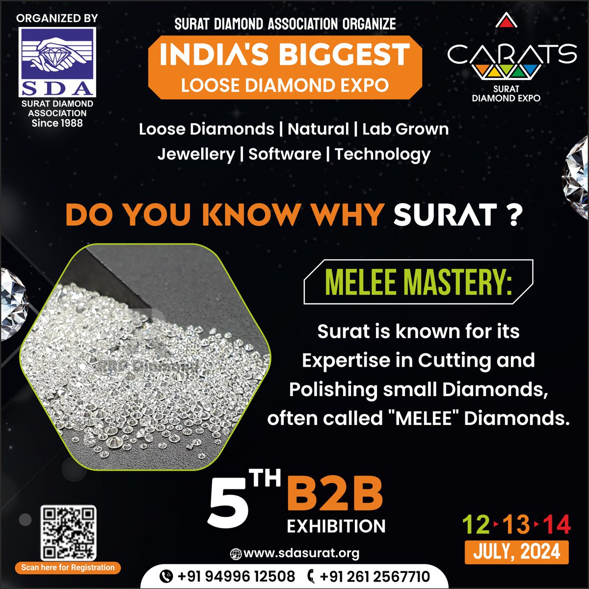 sdasuratorg's tweet photo. 💁🏻♀️Do you know why surat for CARATS?
✅Date: 12/13/14 July 2024
✅SURAT DIAMOND ASSOCIATION✅
💁🏻♀️Contact:- +91 94996 12508 / +91 261 2567710
✅Visit website:- https://t.co/az4Q9n3ExQ
.
.
.
.
.
.
.
#surat #carats #expo #5thexhibition #loosediamond #diamond #diamondcommunity https://t.co/9WbWQDgNNw