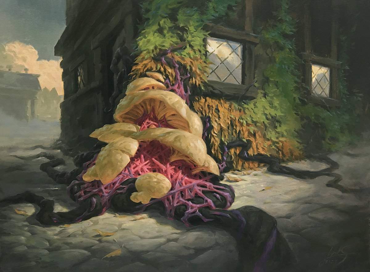 "Sowing Mycospawn" for MtG's Modern Horizons III set.
40 x 50 cm, oils on canvas.
A.D. Deborah Garcia
© Wizards of the Coast