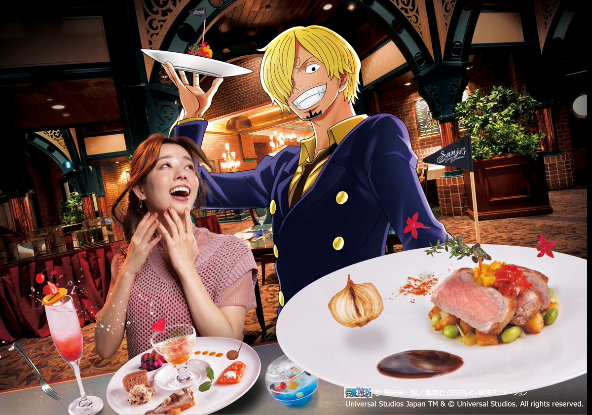 USJ ユニバ VIP サンジの海賊レストラン　アクリルコースター全種　扇子 ONEPIECE USJ サンジの海賊レストラン アクリルコースター