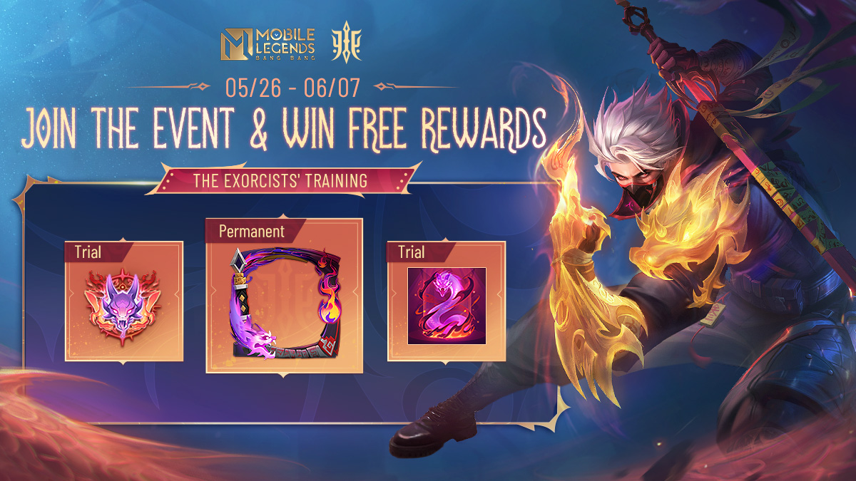 From 05/26 to 06/07, join the event and complete all training tasks to claim The Exorcists exclusive Avatar Border 'Great Demon Within' for FREE! #MobileLegendsBangBang #MLBBExorcists