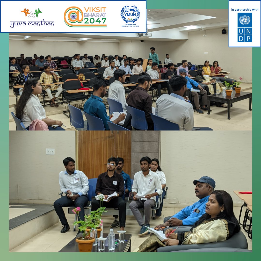 Yuvamanthan_org's tweet photo. Cotton University @CottonUniversi1 hosted Yuvamanthan MUN with @UNDP_India, a gathering of young minds for impactful discussions based on PM @narendramodi 's vision of Viksit Bharat@2047.
#YMUN
#ViksitBharat2024 https://t.co/m7ba8oZWPR