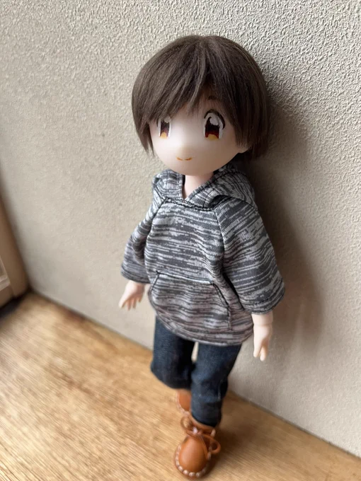私のセリアドール見てくれる?ありがとう……樹脂粘土時代と4枚目はよその子(えらーるさんの家の子)