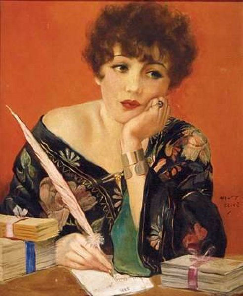 #Words #Art #GM #LoveLovers 
'To write a good love letter, you ought to begin without knowing what you mean to say, and to finish without knowing what you have written.'
Jean-Jacques Rousseau

🖌Henry Clive 🇦🇺Woman writing letter at desk (c.1940s)

#FF_SpecialFriends ↘️