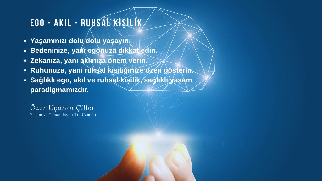 EGO - AKIL - RUHSAL KİŞİLİK

*Yaşamınızı dolu dolu yaşayın.
*Bedeninize, yani egonuza dikkat edin.
*Zekanıza, yani aklınıza önem verin.
*Ruhunuza, yani ruhsal kişiliğinize özen gösterin.
*Sağlıklı ego, akıl ve ruhsal kişilik, sağlıklı yaşam paradigmamızdır.

 #Ego #Akıl