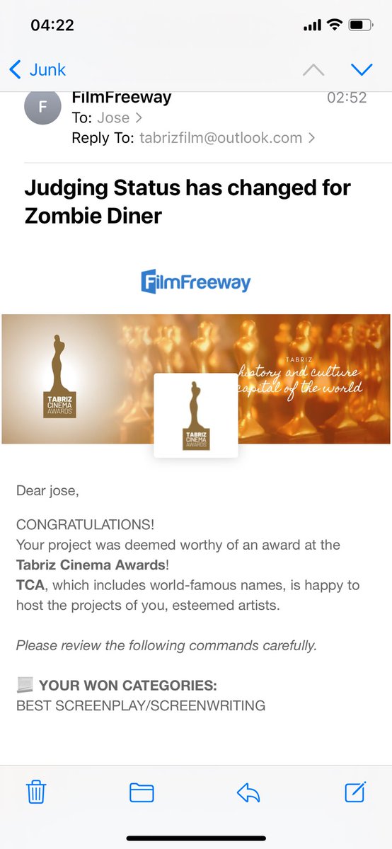 NBSFilms's tweet image. Another win for my Zombie feature screenplay I just need it to be picked up so we can continue #zombiescript #scriptready #filmmaking #filmproducers