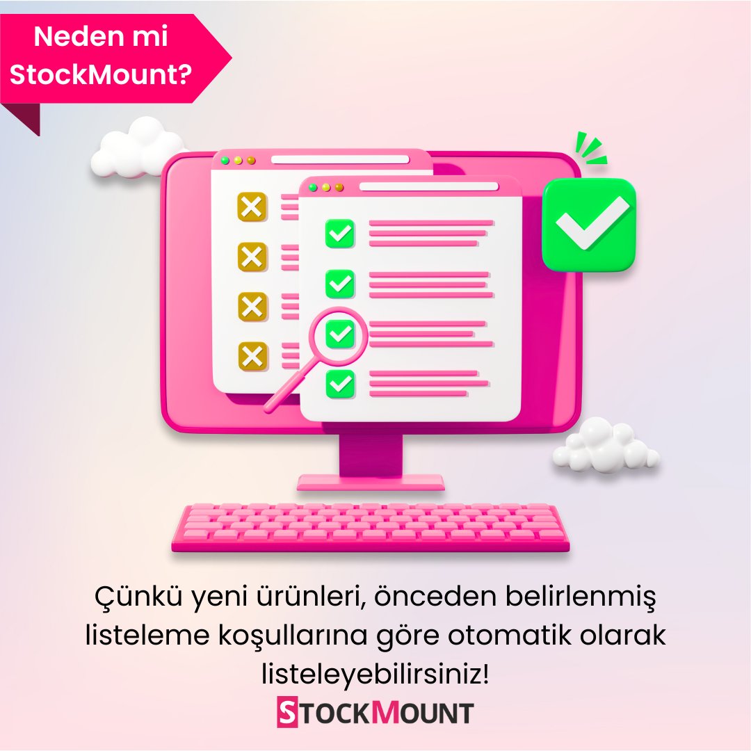 🚀 Neden mi StockMount? Çünkü işinizi kolaylaştıran özelliklerle dolu! 🛒 Yeni ürünleri önceden belirlenmiş listeleme koşullarına göre otomatik olarak listeleyebilirsiniz. E-ticaret işlerinizi daha verimli hale getirmek için hemen StockMount'u deneyin! 💼💻

#StockMount #Eticaret