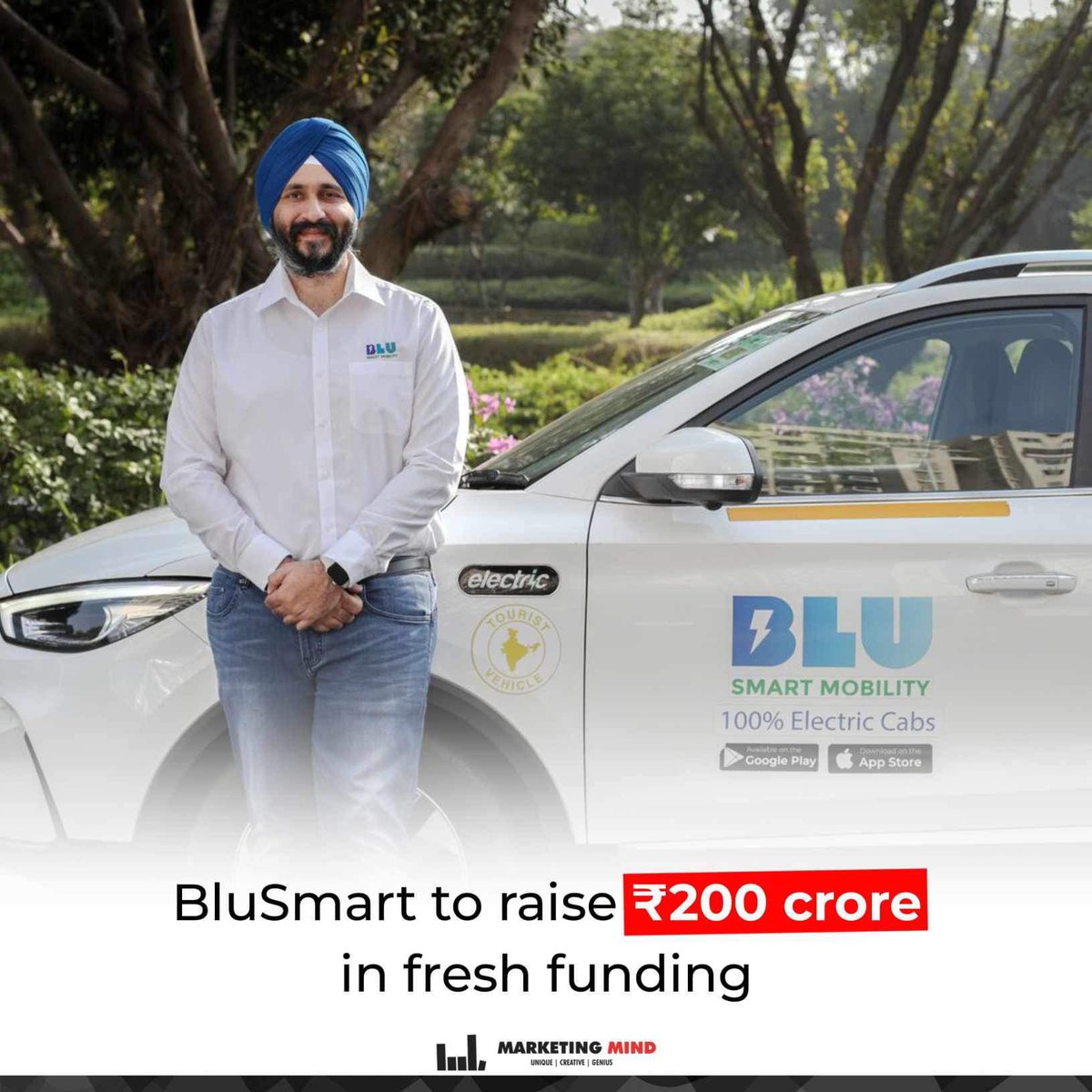 BluSmart Mobility, a company offering electric vehicle ride-hailing services and managing EV charging stations, is raising Rs 200 crore (about $24 million) in a pre-Series B fundraising round.

#MarketingMind #WhatsBuzzing #BluSmart #FundingAlert
