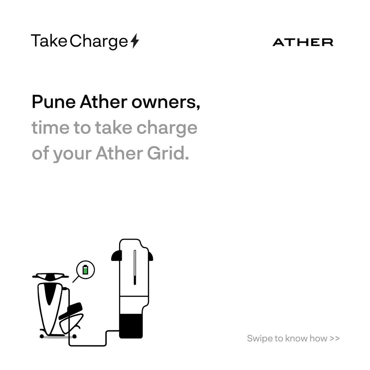 atherenergy's tweet photo. Time to #TakeCharge of your #AtherGrid, Pune!
Tag @atherenergy and use the hashtag of your preference to cast your vote.
Good luck ⚡️
#Ather #AtherCommunity #Pune #FastCharging #EVCharging https://t.co/qFa2I4Acct