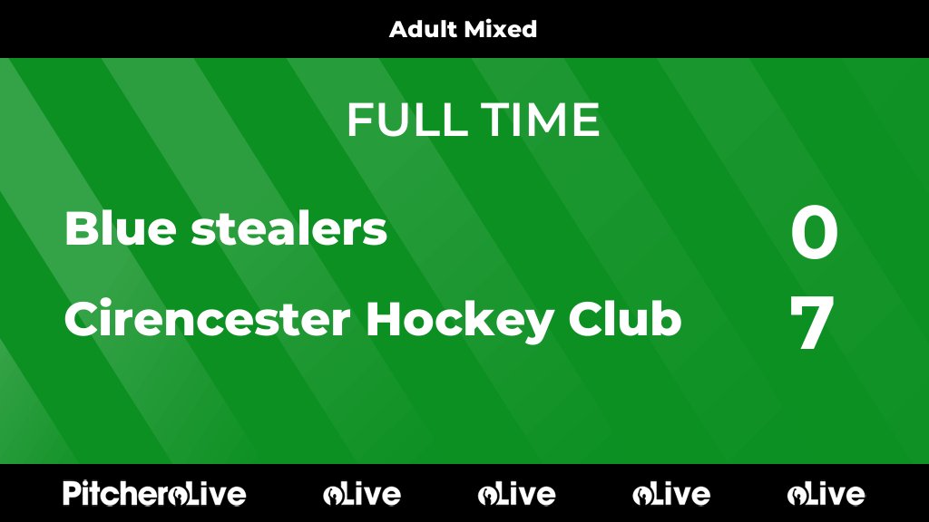 FULL TIME: Blue stealers 0 - 7 Cirencester Hockey Club
#BLUCIR #Pitchero
cirencesterhockeyclub.co.uk/teams/208370/m…