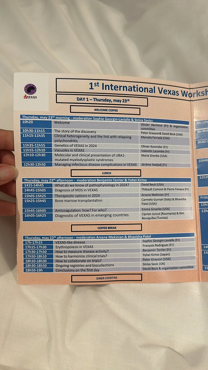 An amazing Day 1 of thought provoking ideas, collaborative efforts, and novel data from around the world in 1st International VEXAS Workshop. Amazing program @SophieGeorgin @sinisauksav @petercgrayson @maferradastrong @emmamgroarke @mekinian2 @KosmiderO @TerrierBen