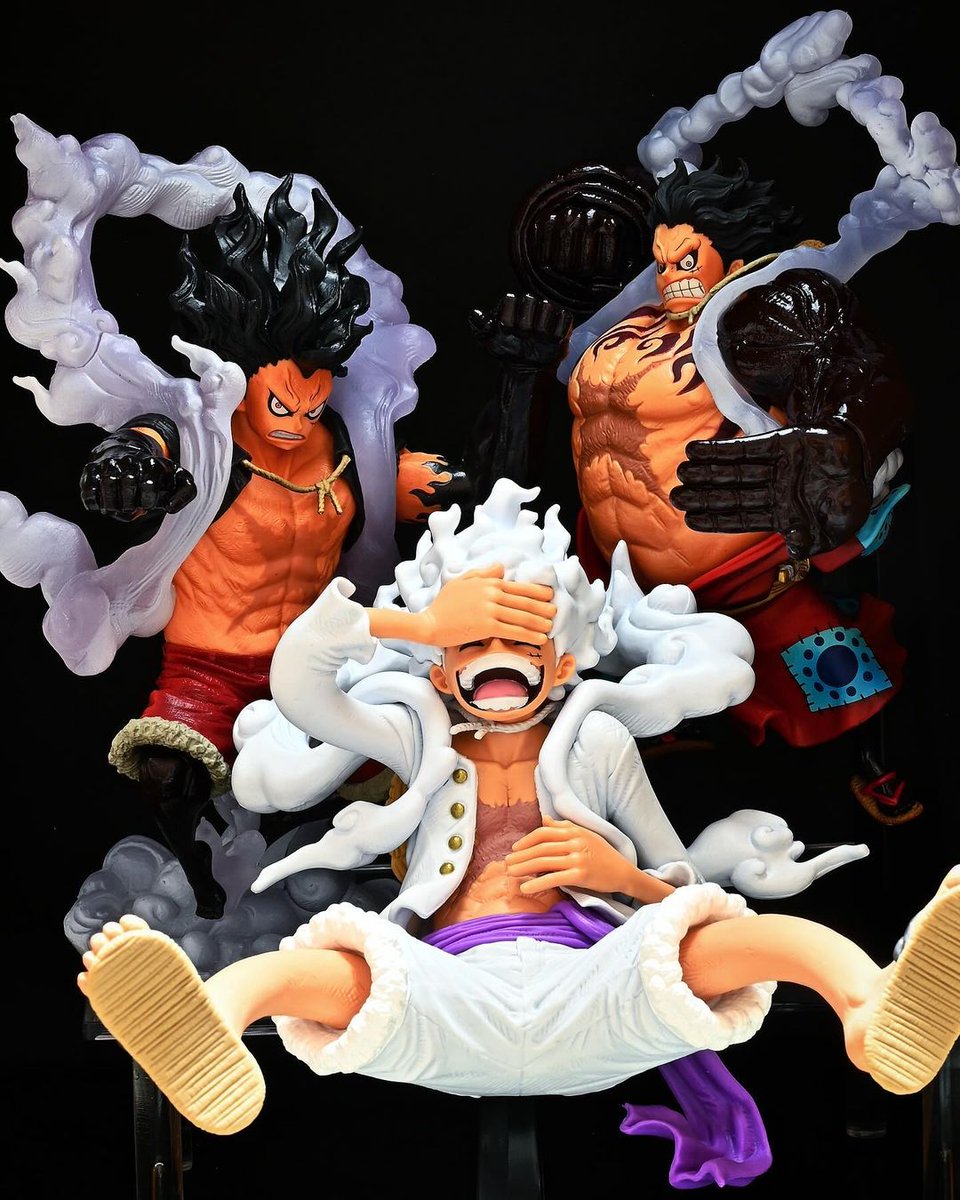 mintuhayaran's tweet photo. Gear5 &amp; Gear4

#onepiece #ニカ #nika #モンキーdルフィ #monkeydluffy #luffy #roronoazoro #zoro #ロロノアゾロ #ゾロ #海賊 #フィギュア好きな人と繋がりたい #ワンピース好きな人と繋がりたい https://t.co/cRIgQ5chbx