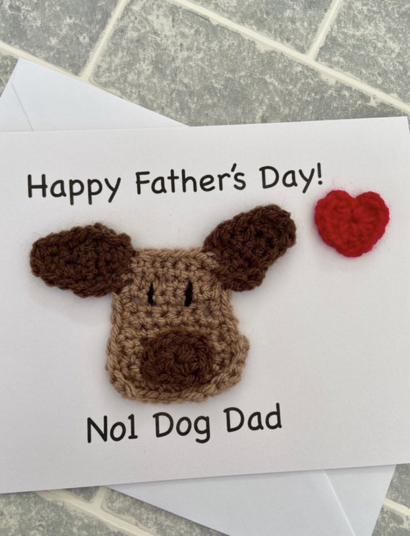 There seem to be a lot more dog dads than cat dads based on my #fathersday card sales 🐶🐱 both are available in my #etsy shop but selling fast! okthenwhatsnextcraft.etsy.com #crochet #earlybiz #etsy #elevenseshour