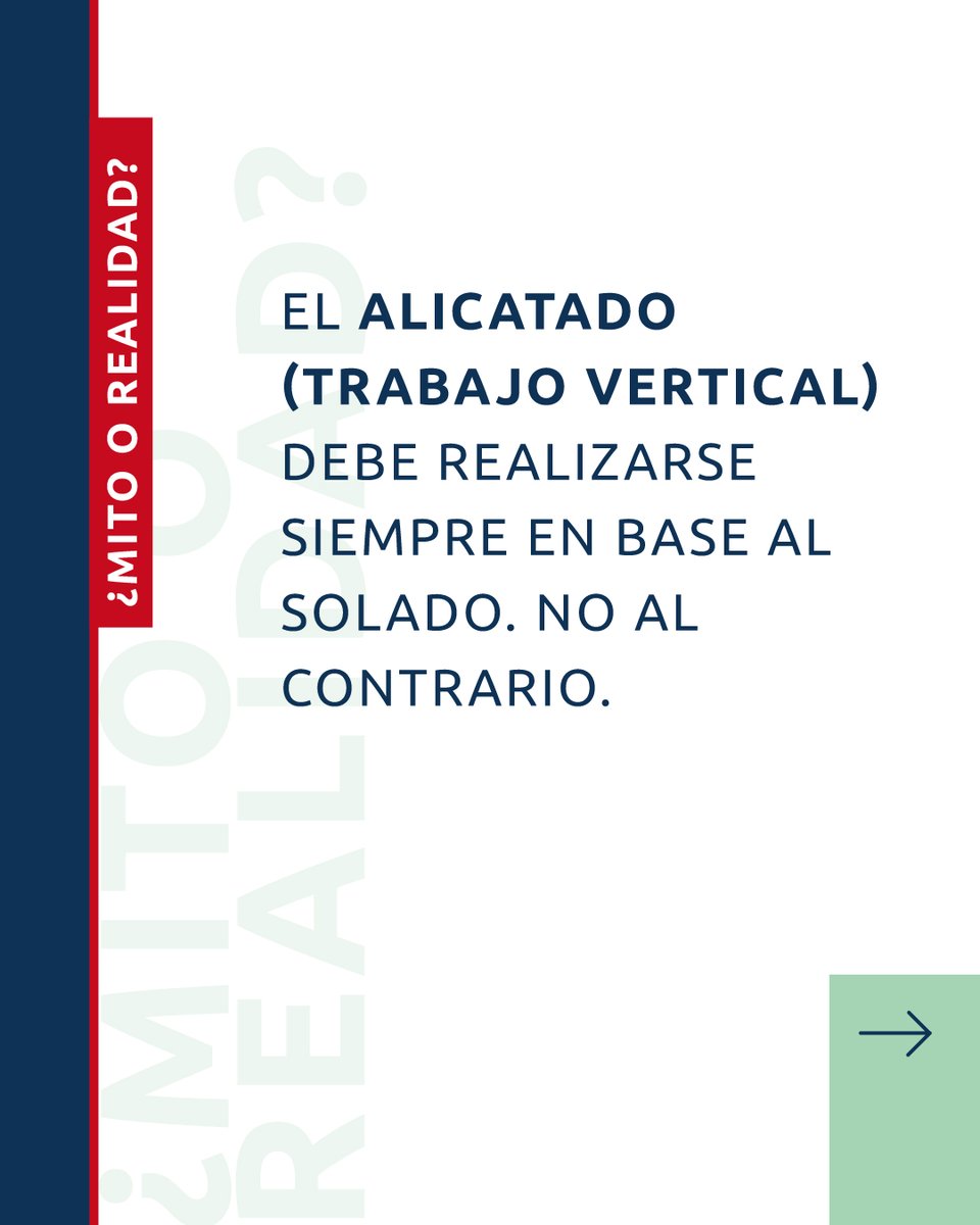 FormaPrevencion's tweet photo. El #solado y el #alicatado no deben confundirse. ⚒️👷🏻♀️
De hecho, desliza para saber si esta afirmación es mito o realidad.
Hace poco hablamos de ello muy a fondo en un artículo.
¡Echa un vistazo! 👉🏻 https://t.co/9xkn3YzQn7
#FormaciónPrevención #PRL https://t.co/bO705VjenX