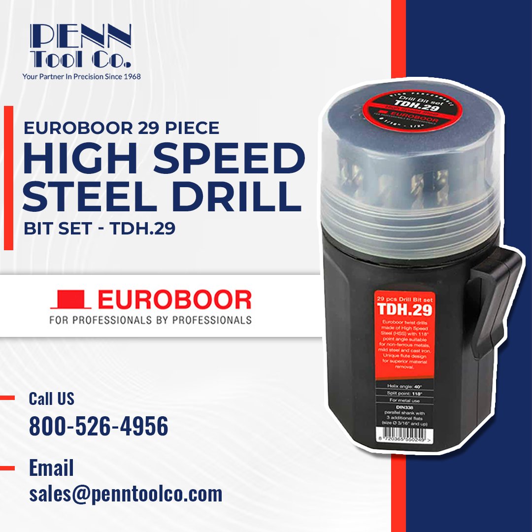 Elevate your drilling game with the Euroboor 29 Piece High-Speed Steel Drill Bit Set - TDH.29. Precision, durability, and efficiency all in one kit! 🛠️🔧
.
#penntool #Euroboor #DrillBits #HighSpeedSteel #ToolSet #PrecisionTools #DIY #ConstructionTools #QualityTools #ToolLovers
