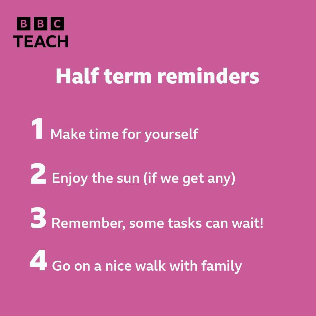 For those on half term this week, make a promise to check this list off✅