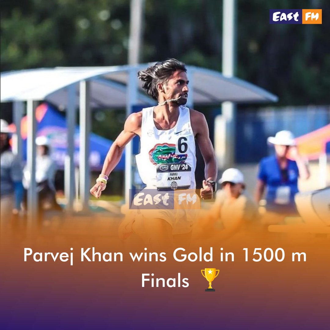 #ParvejKhan, went onto clinch gold medal at the NCAA SEC Outdoor Track and Field Championship in the United States! The 19-year-old, who happens to be the son of a farmer Nafees Khan, went onto win the gold medal in the 1500m whilst clocking a timing of 3:42.73s 

#EastFm