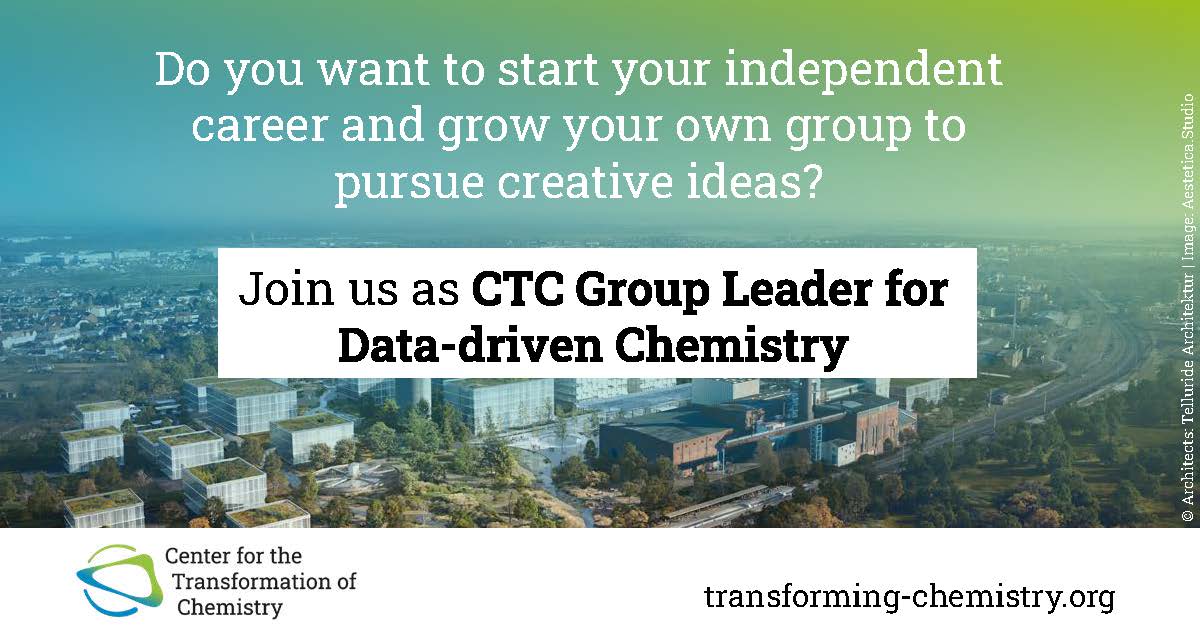 #JobOpening Reminder - If you'd like to  join our CTC science team as a Group Leader in Data-driven Chemistry,  you can still apply until June 30 , or share within you network 👉jobs.mpikg.mpg.de/jobposting/b82…