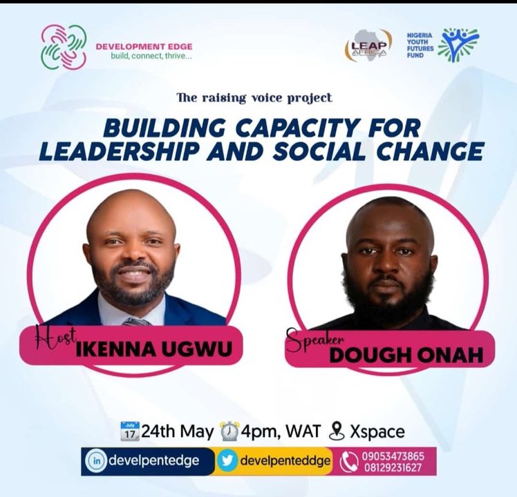 "I am going to <a href="/ProlificIkenna/">Ikenna| #SocialJustice4All</a>'s upcoming Space, join me!
<a href="/4youth_children/">Development Edge</a>

I am looking forward to an insightful and informative discussion.