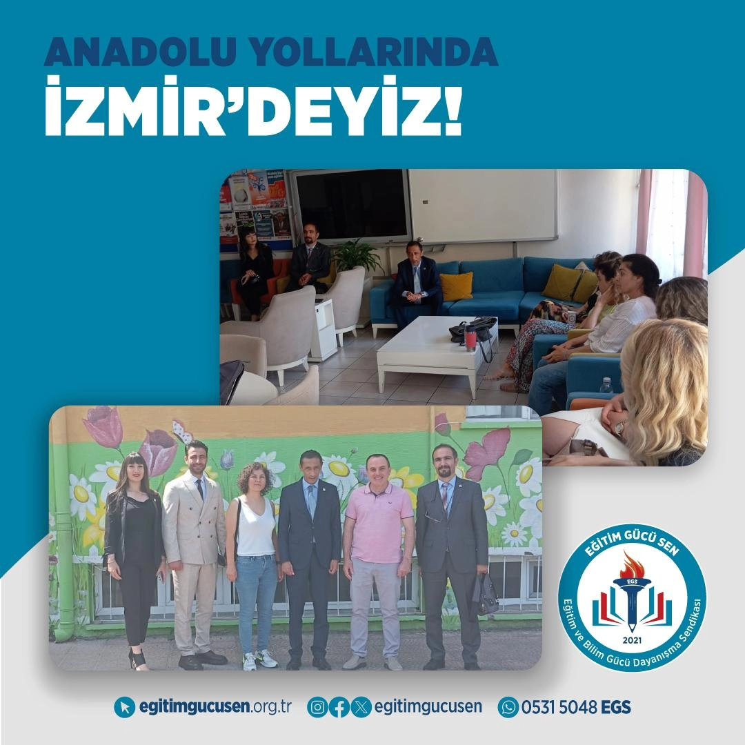 Bugün İzmir ilimizdeki eğitim çalışanlarıyla bir araya gelerek sorunlarını dinleyip taleplerini aldık. Bizlere ev sahipliği yapan kurum müdürlerimize ve eğitim çalışanlarımıza teşekkür ederiz.