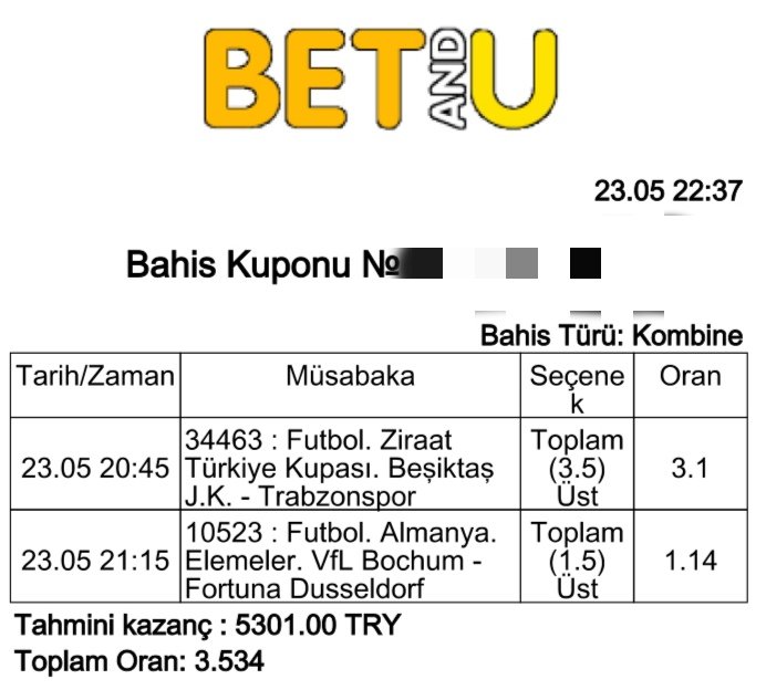 WETTGEBER Telegram Grubuna ÖZEL Kazanan kuponlar serisi (6 ve 7) 23.05.2024 tinyurl.com/BandYouWettgeb
