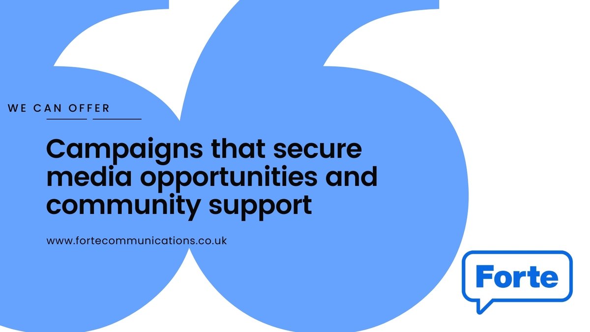 Securing #mediaopportunities and unlocking #communitysupport is one of the many services we provide. With Forte, your brand gets the exposure it deserves. Our campaigns have caught the attention of esteemed media organisations such as @ITV and @BBC.

🔗 loom.ly/Hsjvuvc