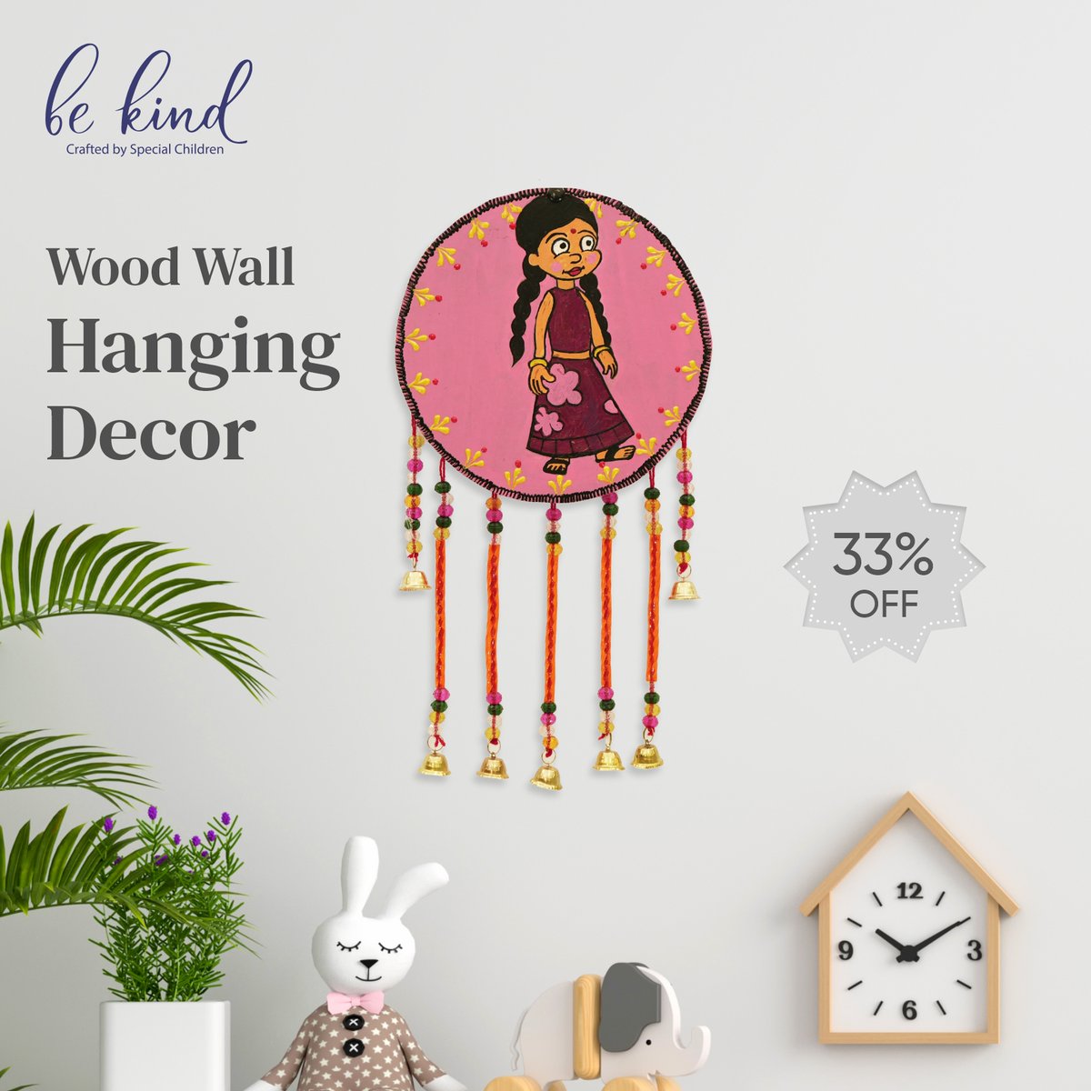 BeKind_IN's tweet image. Add a splash of color to your little one&apos;s space with our adorable Cartoon Chutki Artwork Wall Hanging! Enjoy 33% off for a limited time only. Shop now and brighten up your home with Be Kind! tinyurl.com/38a6ps2y
#AddColor #CartoonChutki #KidsRoomDecor #WallHanging # Be Kind