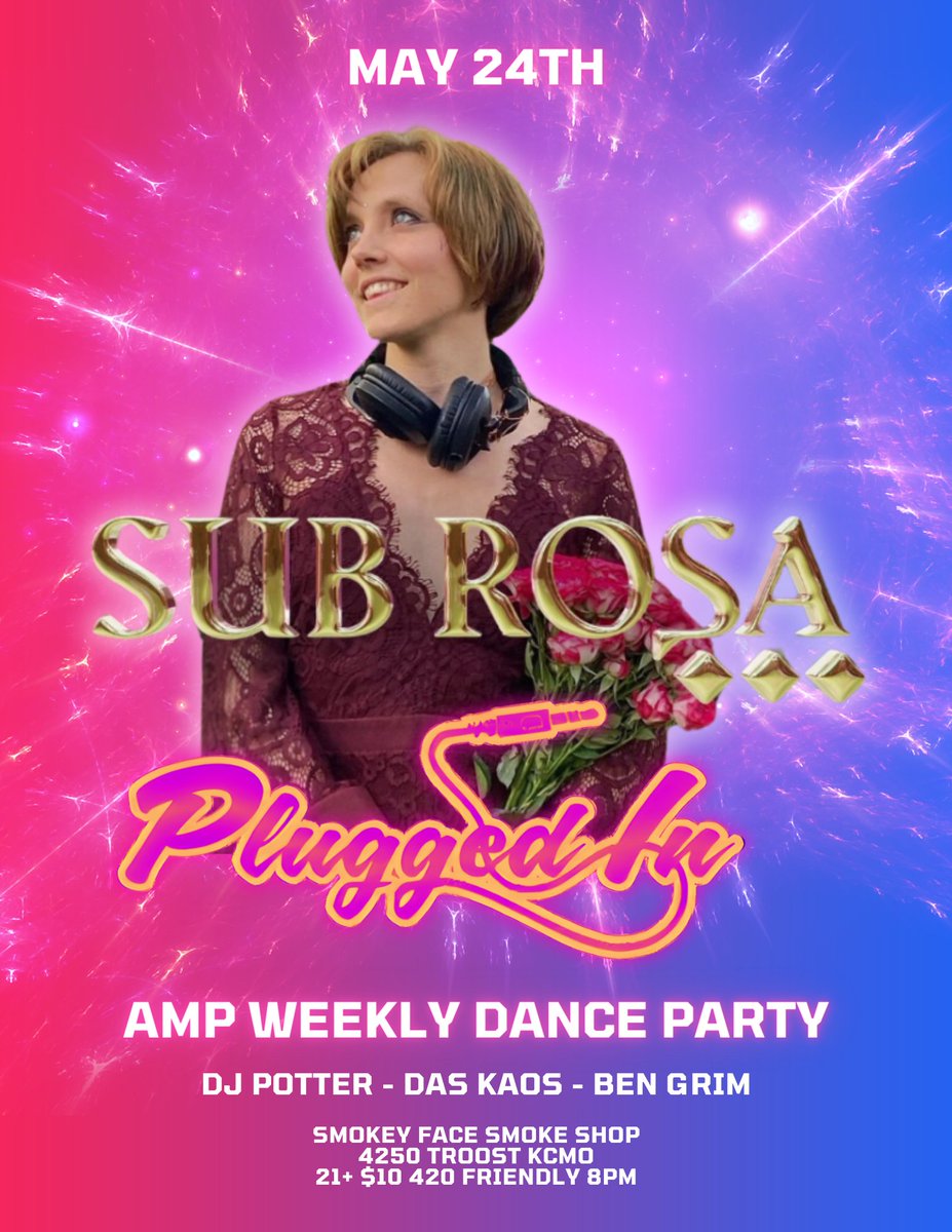 KCRaverOnX's tweet photo. TONIGHT @ SMOKEY FACE SMOKE SHOP
SUBROSA (SubRosa Sound) sponsored by Purple Bear Rice Wraps
21+ #420Friendly $10 - 8PM
4250 Troost KCMO
#alliedmovementproductions #AMP #AMPChamps #AMPWeekly #PluggedIn #PurpleBear #SmokeyFaceSmokeShop
#SubRosa #DJPotter #DasKaos #BenGrim https://t.co/IeXwUZmyVd